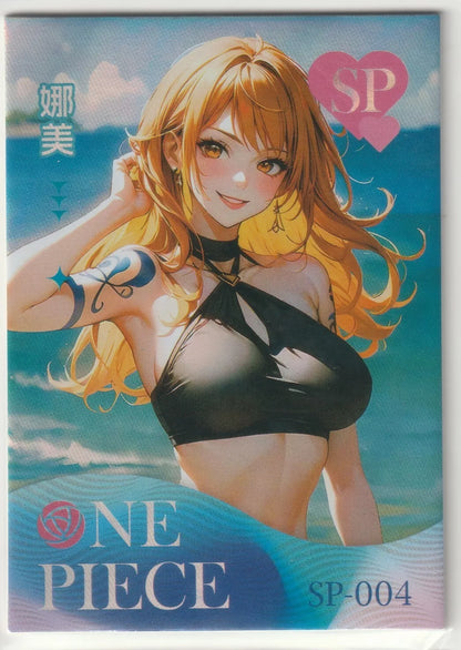 One Piece Anime Card - SP-004 Nami Swimsuit Sexy Waifu At the beach