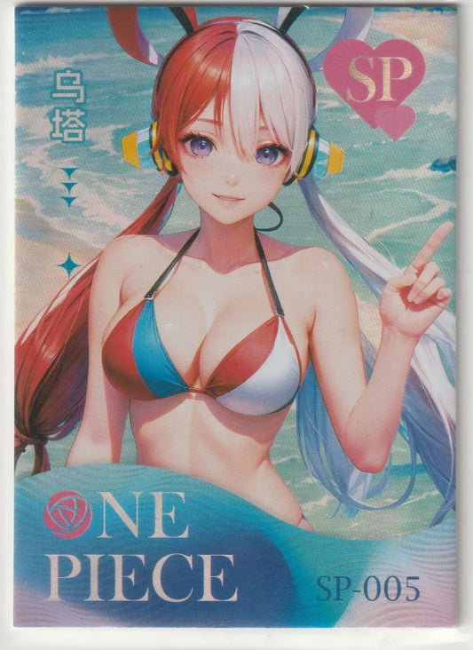 One Piece Anime Card - SP-005 Uta Swimsuit Sexy Waifu At the beach