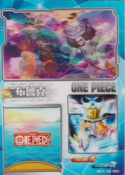 One Piece Anime Card 3D-005 3D Holo Lenticular Multi Picture Brook Soul King