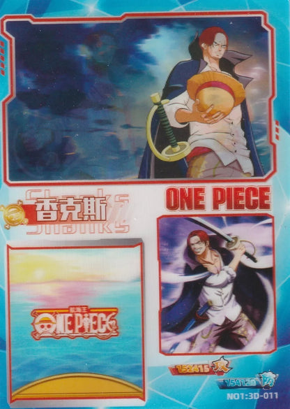 One Piece Anime Card 3D-011 3D Holo Lenticular Multi Picture Red Hair Shanks