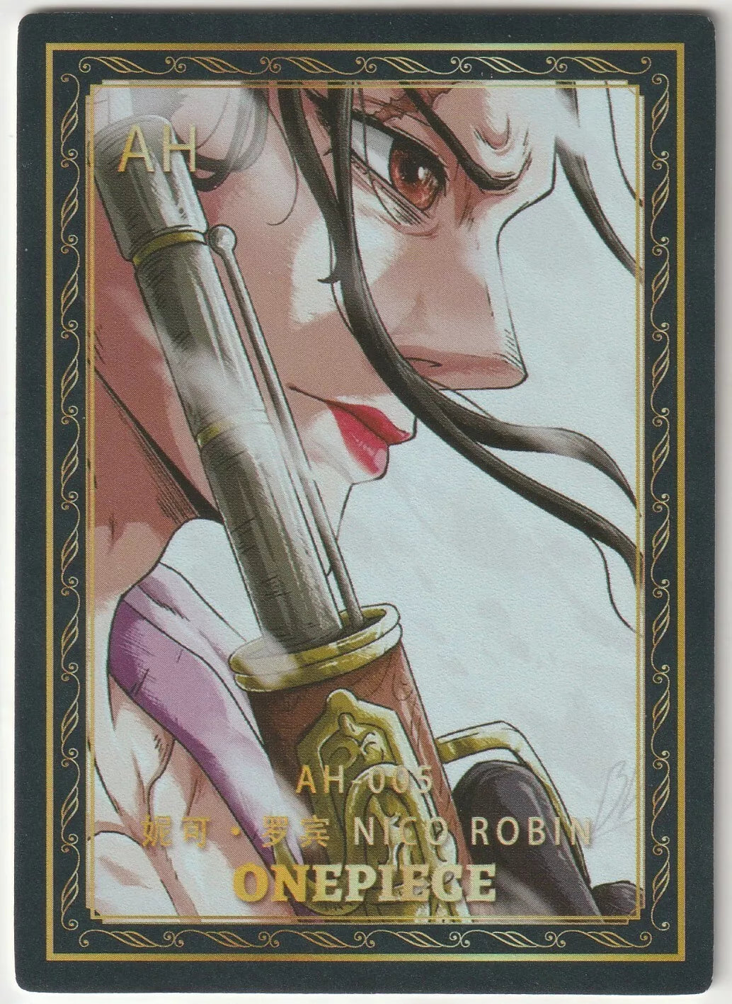 One Piece Anime Card AH-005 Super Close Up Portrait Nico Robin but actually Izou