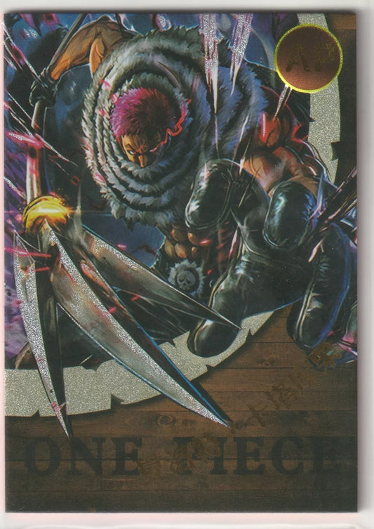 Charlotte Katakuri in a dynamic battle pose, with metallized foil details on a rare One Piece card numbered 40/68.