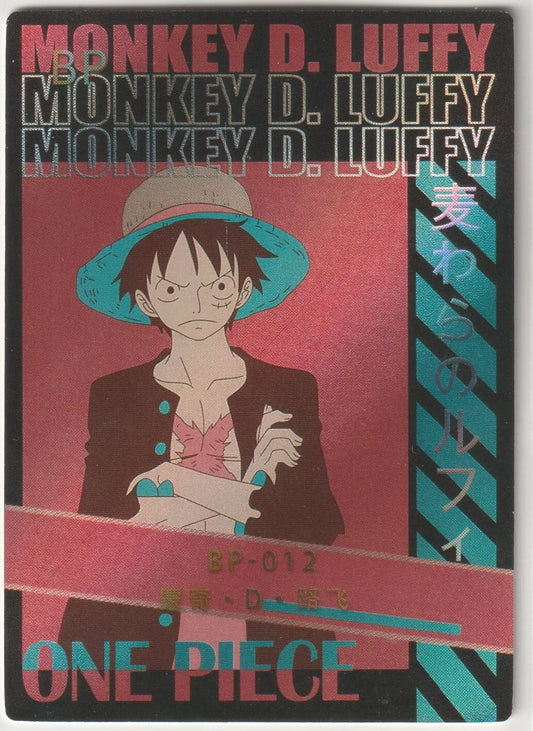 One Piece Anime Card BP-012 Black Pink Foil Poster Style Monkey D Luffy