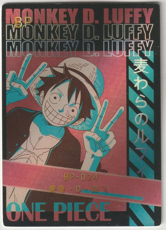 One Piece Anime Card BP-024 Black Pink Foil Poster Style Monkey D Luffy