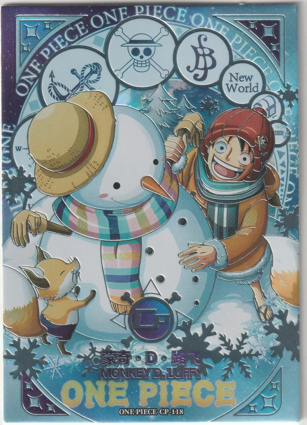 One Piece Anime Card CP-118 Foil Refractor Effect Monkey d Luffy Winter