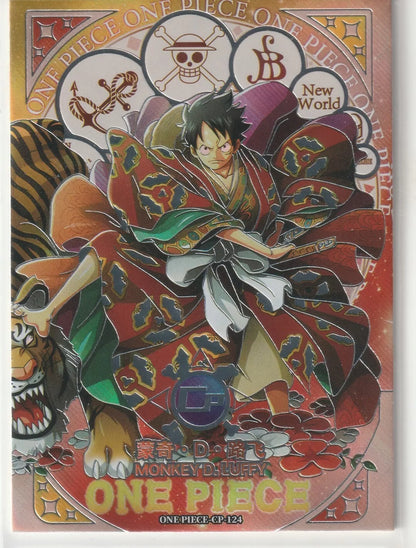 One Piece Anime Card CP-124 Foil Refractor Effect Monkey D Luffy Kimono