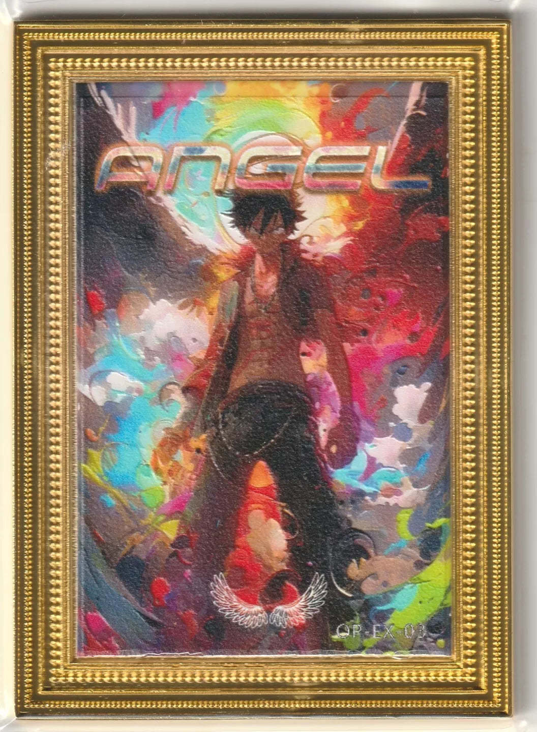 One Piece Anime Card EX-03 Gold Frame Oil Painting Angel Monkey D Luffy 61/118