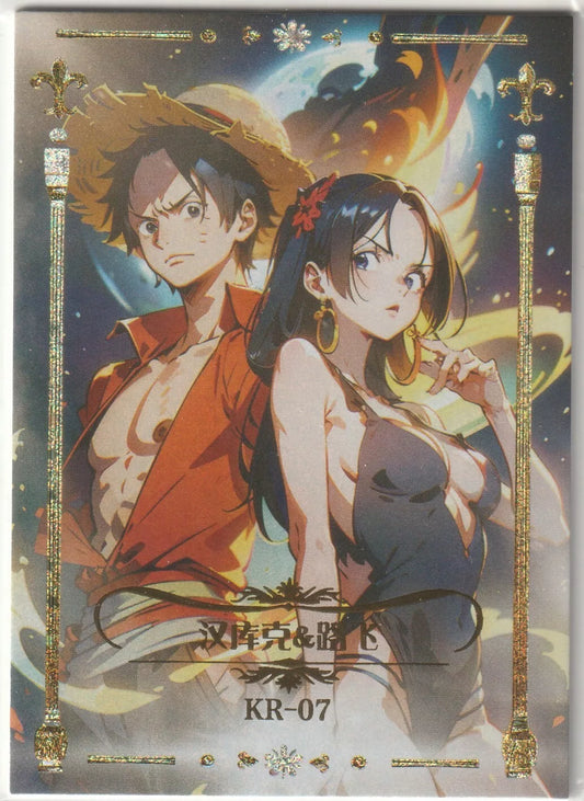 One Piece Anime Card KR-07 Glitter Foil Sexy Pair Boa Hancock Monkey D Luffy