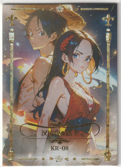 One Piece Anime Card KR-08 Glitter Foil Sexy Pair Boa Hancock Monkey D Luffy