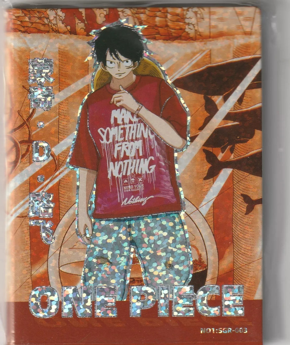 One Piece Anime Card No.1 SGR-003 Glitter Booklet Metal Insert Monkey D Luffy