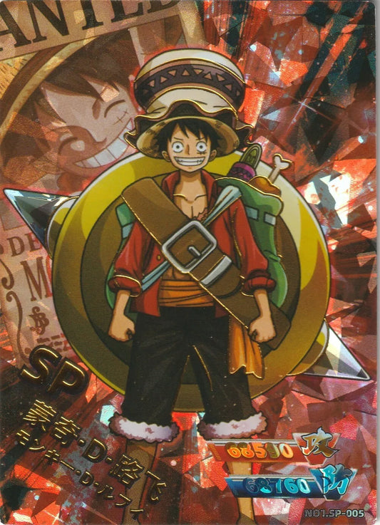 One Piece Anime Card No.1 SP-005 Crystal Foil Monkey D Luffy Glitter Back