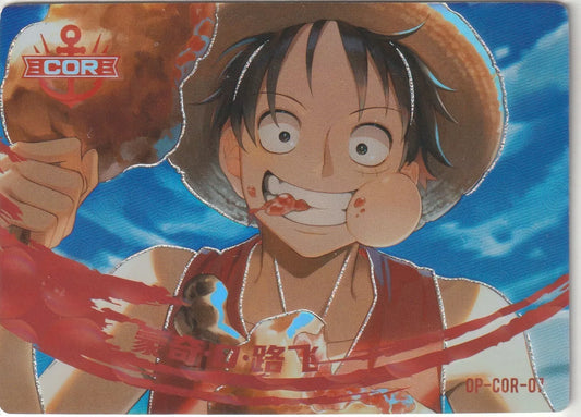 One Piece Anime Card OP-COR-07 Circular Foil Action Portrait Monkey D Luffy