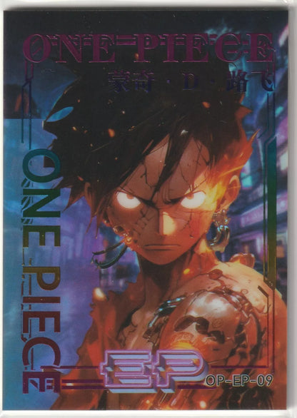 One Piece Anime Card OP-EP-09 Glossy Finish Amazing Eyes Monkey D Luffy