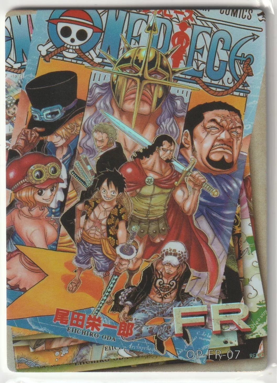 One Piece Anime Card OP-FR-07 Jump Comics Manga Cover Monkey D Luffy Dressrosa