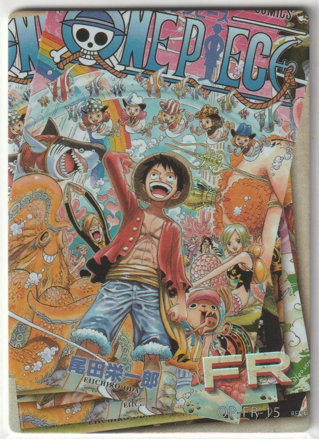 One Piece Anime Card OP-FR-15 Jump Comics Manga Cover Monkey D Luffy Straw Hats