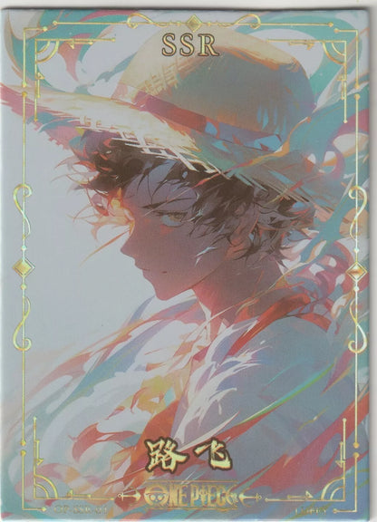 One Piece Anime Card OP-SSR-04 Awesome Matte Portrait Monkey D Luffy Straw hat