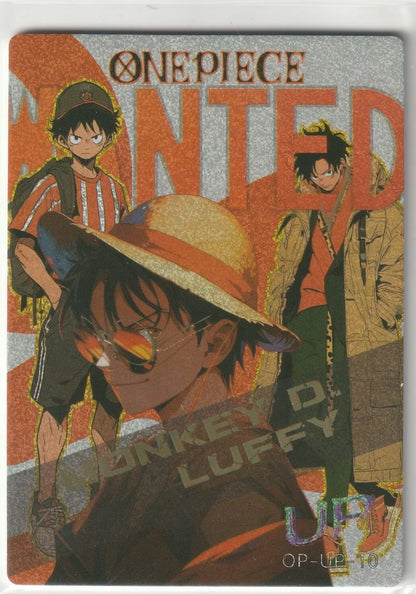 One Piece Anime Card OP-UP-10 Sparkle Foil Wanted Poster Stylish Monkey d Luffy