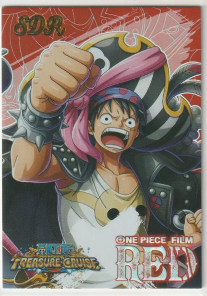 One Piece Anime Card SDR One Piece Film Red Foil w Gold Accents Monkey D Luffy