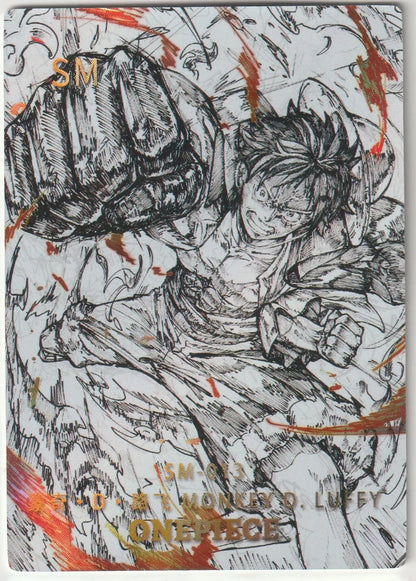 One Piece Anime Card SM-013 Sketch Art with Foil Monkey D Luffy Haki Straw Hats