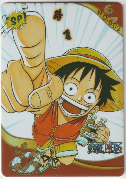 One Piece Anime Card SP No 002 Awesome Foil Card Pointing Monkey D Luffy