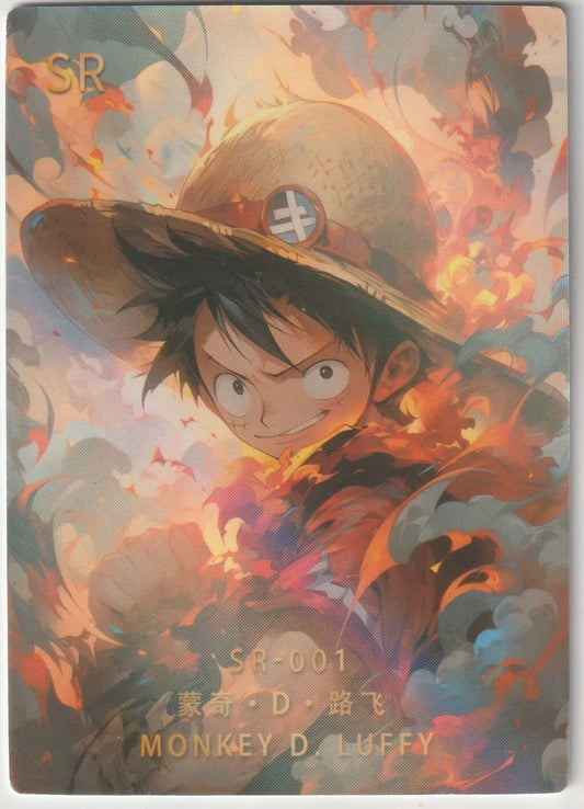 One Piece Anime Card SR-001 Glossy Foil Amazing Art Monkey D Luffy Straw Hats