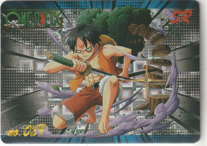 One Piece Anime Card SR No 029 Square Foil Pattern Monkey D Luffy Straw Hats