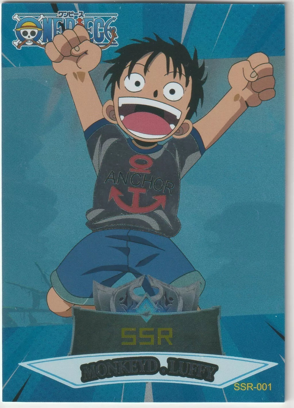 One Piece Anime Card SSR-001 Awesome Blue Foil Kid Monkey D Luffy Straw Hats