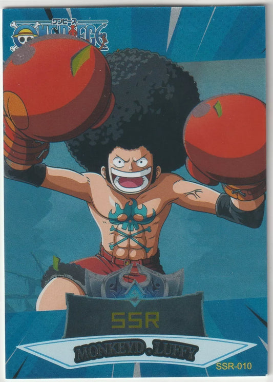 One Piece Anime Card SSR-010 Awesome Blue Foil Boxing Monkey D Luffy Straw Hats