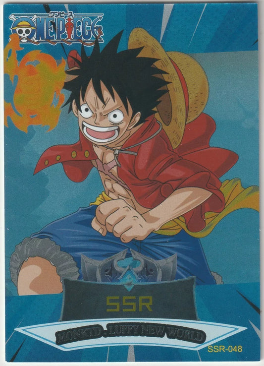 One Piece Anime Card SSR-048 Awesome Blue Foil Monkey D Luffy Straw Hats