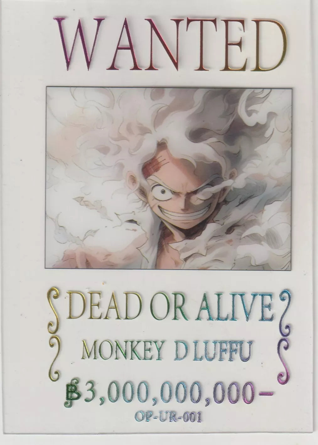 One Piece Anime Card Transparent Acrylic Wanted Dead or Alive Monkey D Luffy 3B