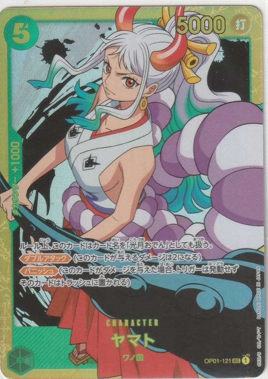 One Piece Japanese TCG OP01-121 SEC Secret Holo Yamato Romance Dawn 3