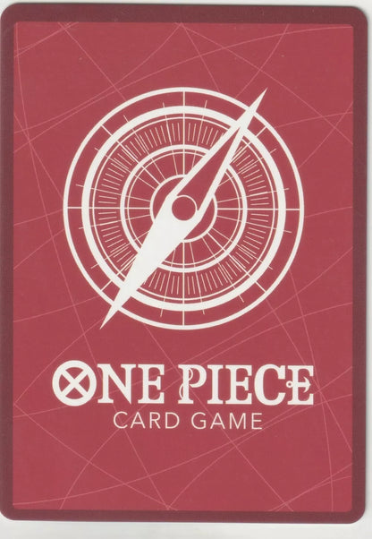 "One Piece Card Game back design with a white compass on a red background and subtle gold lines."