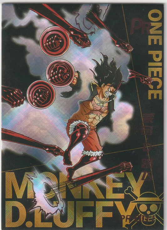 One Piece  PR-001 Monkey D Luffy Bounceman Gear 4 Straw Hat Refractor Card