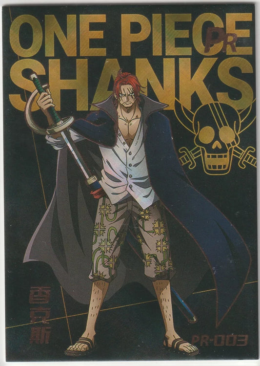 One Piece  PR-003 Red Haired Shanks Red Hair Pirates Refractor Card