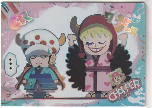 One Piece Rhapsody 2 Anime Card OP-CR-17 Matte Foil Chibi Cute Corazon and Law