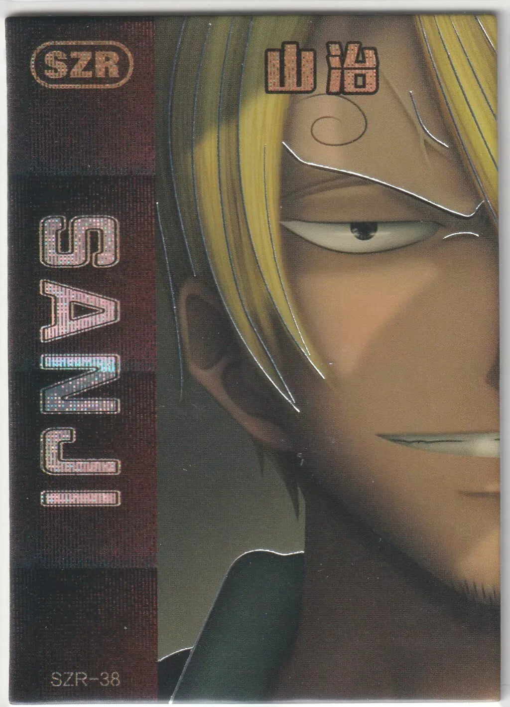 One Piece Anime Card SZR-38 Sanji Face Portrait Shiny Foil card Straw Hat Pirates