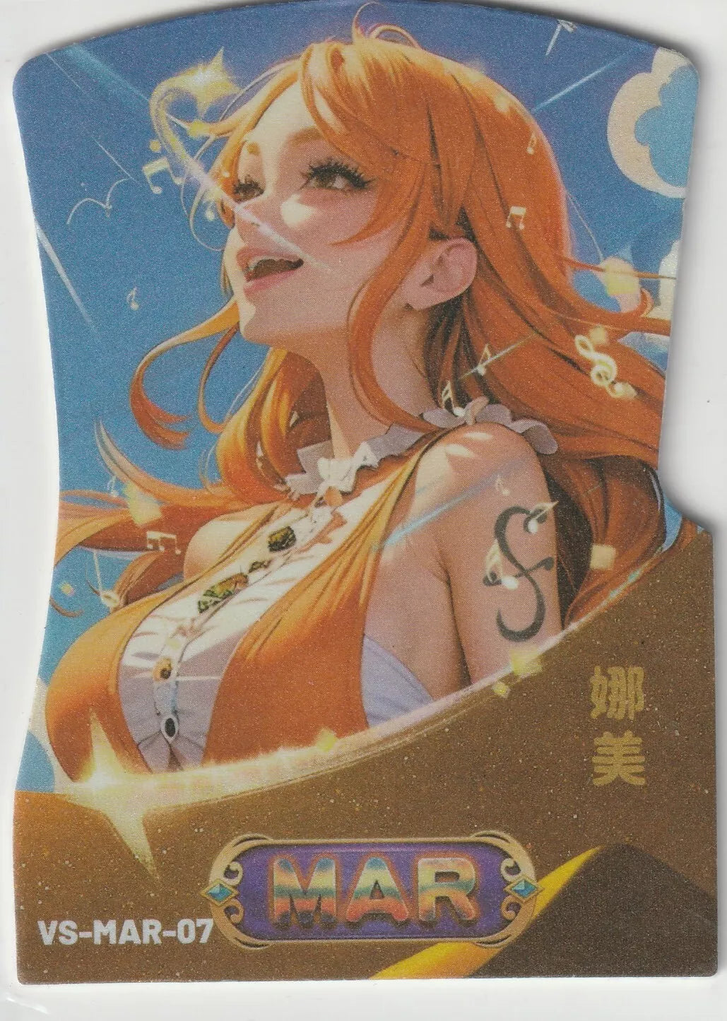 One Piece VS-MAR-07 Die Cut Glitter Card Nami Waifu Straw Hat Pirates