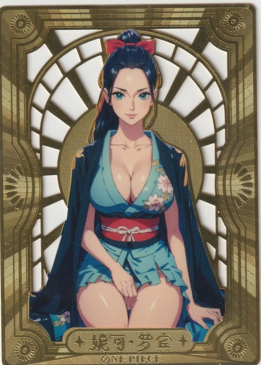 One Piece Waifu Collection - Metal Gold Plate Die Cut Nico Robin Sexy Waifu Card