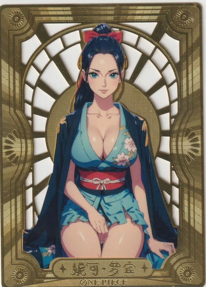 One Piece Waifu Collection - Metal Gold Plate Die Cut Nico Robin Sexy Waifu Card