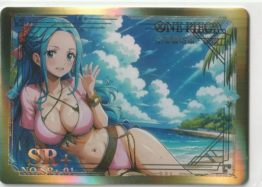 One Piece Waifu Collection - SR+ 01 Super Rare + Nefertari Vivi Sexy Waifu Card