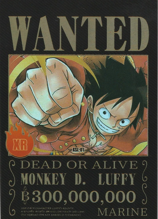 One Piece Wanted Poster XR XSL-01 Monkey D Luffy Black Gold Strawhat Pirates