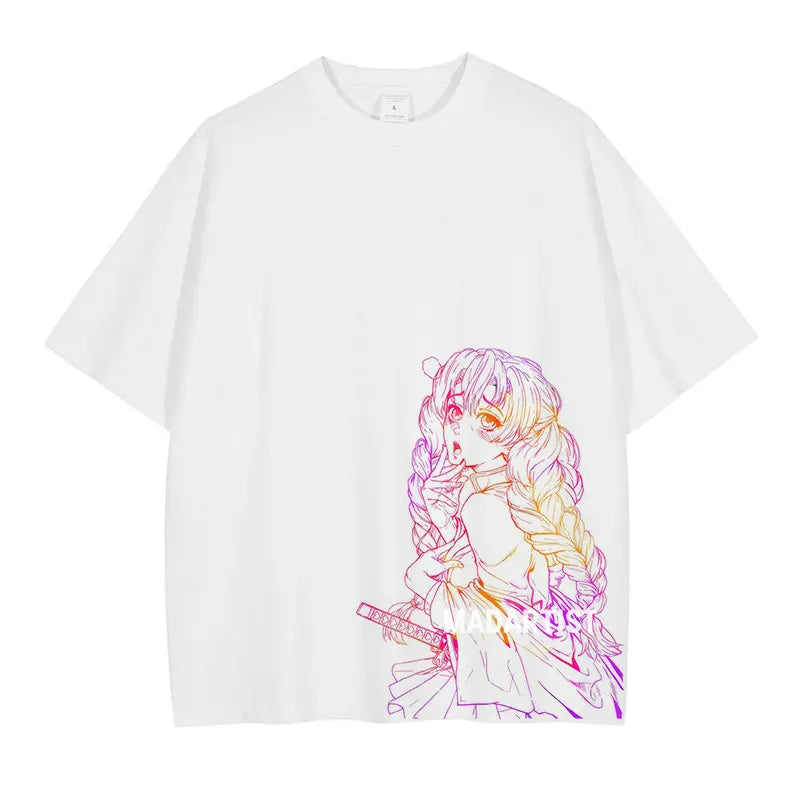 Mitsuri Kanroji Beautiful Oversized T-Shirt - Demon Slayer Anime Streetwear