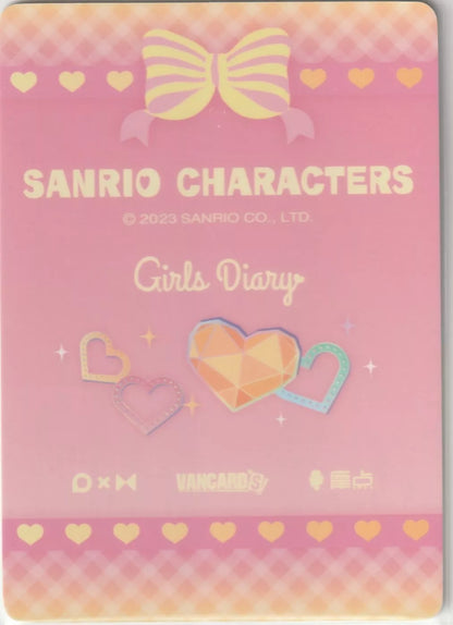 The back features a pink background with a yellow-striped bow at the top and multicolored sparkling hearts below the text "Girls Diary."