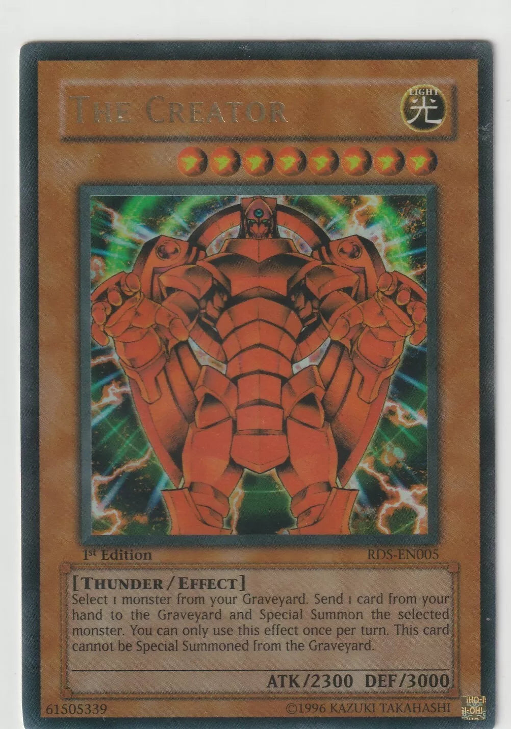 Yu-Gi-Oh! 2005 Rise of Destiny RDS-EN005 1st Edition The Creator Ultra Rare front image.