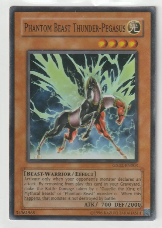 Yu-Gi-Oh! Phantom Beast Thunder-Pegasus card from GX Tag Force set, near-mint front view.